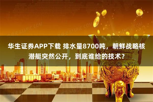 华生证券APP下载 排水量8700吨，朝鲜战略核潜艇突然公开，到底谁给的技术？