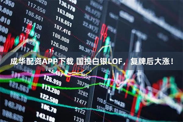 成华配资APP下载 国投白银LOF，复牌后大涨！